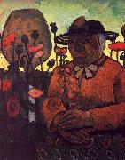 Paula Modersohn-Becker Old Poorhouse Woman with a Glass Bottle painting